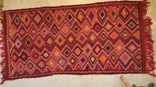 Navajo Rug Wall Hanging Wool Red 85 X 39 Inches