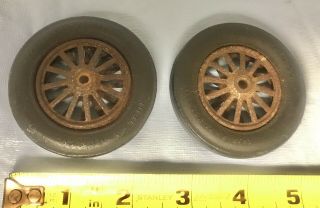Hubley 1930’s Cast Iron Motorcycle Large Tires And Wheels