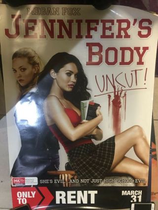 Megan Fox Jennifer’s Body Uncut Dvd Movie Poster One Sheet Size