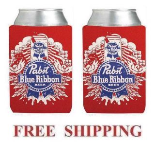 Pabst Blue Ribbon 2 Pbr 12oz Beer Can Wrap Coolers Koozie Coolie Huggie