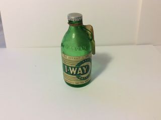 Vintage 1 - Way Ale Green Color Miniature Glass Bottle
