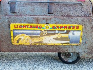 Marx Ride - On Train Locomotive 3000,  Lightning Express,  1950s Toy 3