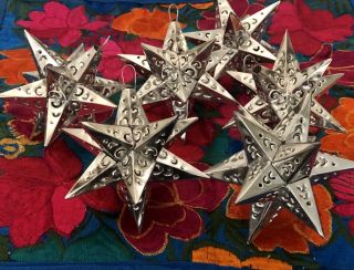 Punched Tin Stars Set (10) Small Estrellas Mexican Folk Art