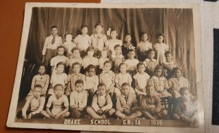 Rare Antique Integrated School Class African American Student Note Photo C.  1938