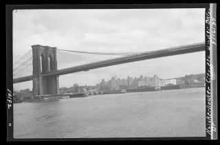 1935 Brooklyn Bridge Manhattan Nyc York City Old Photo Negative 402b