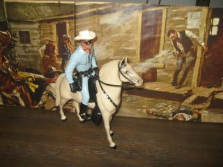 Hartland Lone Ranger Sw Silver Horse Cowboy Saddle Hat Pistols