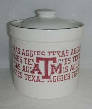 Vtg Texas A&m University Tamu Aggies Pfaltzgraff Canister Crock Pot Cookie Jar
