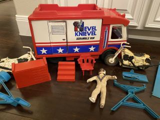 Evel Knievel Scramble Van With Accessories And 7 " Figure Ideal Toys 1973 Bike