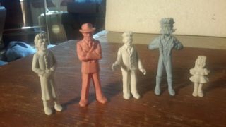 Marx Cartoon Figures (5) Dick Tracy,  B.  O.  Plenty,  Sparkle,  Gertie,  Jr Cartoon Plastic
