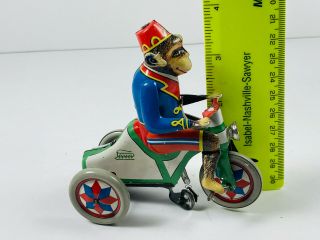 Arnold The Monkey On Trike Tricycle Tin Litho Wind Up Toy Germany 4108