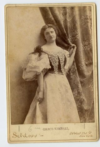 Vintage Cabinet Card Grace Kimball American Stage Actress,  Schloss Photo