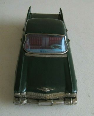 1950 ' s Japan Bandai Cadillac Friction Tin Litho Car Green Toy 11.  25 