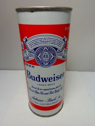 16oz Budweiser Straight Steel Pull Tab Beer Can 143 - 29 Columbus Ohio 9 City