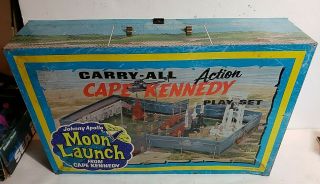 Johnny Apollo Moon Launch From Cape Kennedy Play Set Carry - All Action Marx 4625