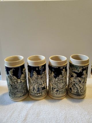 Four Gerz Beer Steins.  No Lids.  Germany