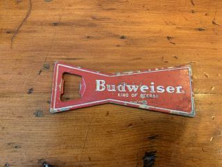 Rare Vintage Budweiser King Of Beers Bowtie Bottle Opener Metal Red 5 " Japan