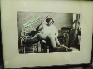 Vintage Erotica Spanking Bbw Lesbian Dominant Picture 6x8 Matted To 4x6 Framed