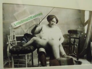 Vintage Erotica Spanking BBW Lesbian Dominant Picture 6x8 Matted to 4x6 Framed 2