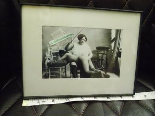 Vintage Erotica Spanking BBW Lesbian Dominant Picture 6x8 Matted to 4x6 Framed 3