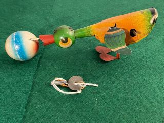 C.  1950 Gama U.  S.  Zone Germany Tin Windup Duck With Ball Toy
