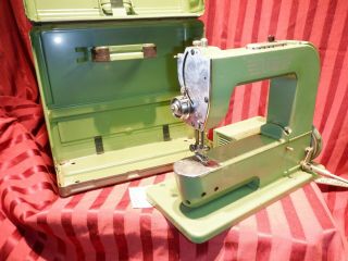 Vintage Elna Grass Hopper 1 Portable Sewing Machine.  Swiss Made.  Cool Piece