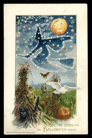 Vintage 1910 Halloween Postcard - John Winsch - Postmarked Port Byron,  Ny