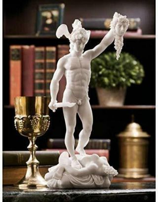 Design Toscano Perseus Beheading Medusa Greek Gods Statue,  12 Inch,  White