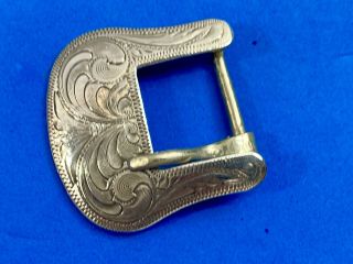 Vogt - Fully Hand Engraved Sterling Silver Front Belt Buckle