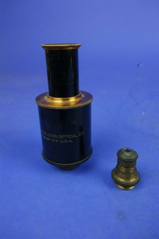 Vintage Bausch & Lomb Brass Microscope Accessories / Objective