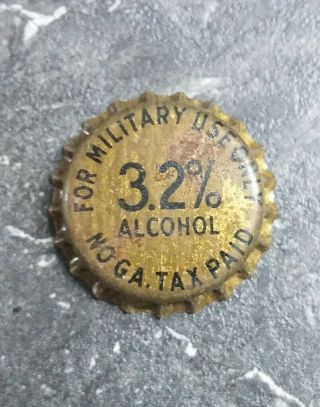 For Military Use Only 3.  2 Alcohol No Ga Tax Paid Beer Soda Bottle Capcork - Lined