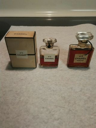 Vintage 2 Chanel No 5 Pure Parfum Perfume.  1 Is.  275 & 1/3 Oz Bottle