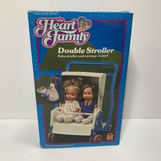 Vintage 1985 Mattel The Heart Family Double Stroller Rare
