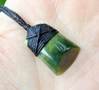 Tiny Gem Zealand Greenstone Pounamu Nephrite Flower Jade Maori Hei Toki