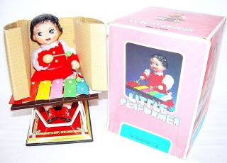 China Ms - 085 Little Performer Xylophone Tin Wind - Up Toy Figure Mib`78 Very Rare