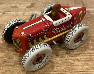 Marx Tin Wind Up Race Car Midget Toy Car Great