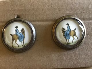 Horse Bridle Rosettes / Horse Buttons ——woman Riding Side - Saddle