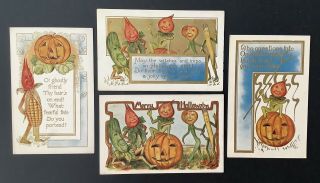 Vintage Whitney Halloween Postcards (4) Veggie People,  Jol 