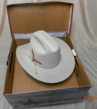 Tan Stetson Cowboy Hat 4x Beaver - Size 7 Silver Belly