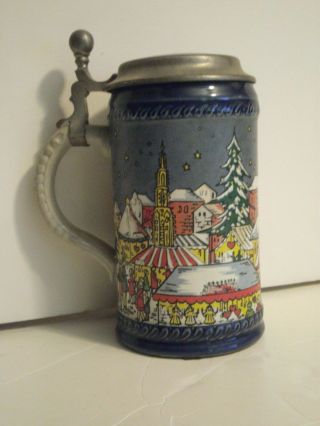 Marzi & Remy First Annual Christmas Lidded Beer Stein,  1978 Germany,  Numbered