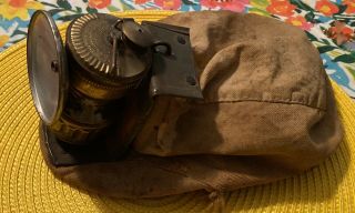 Vintage Miners Coal King Cloth Hat with Guy Dropper Carbide Lamp 3
