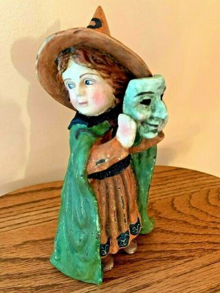 Bethany Lowe Halloween Vintage Girl In Witch Costume With Mask Vgc