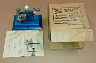 Vintage Metal Kayanee Sew Master Blue Childs Toy Sewing Machine