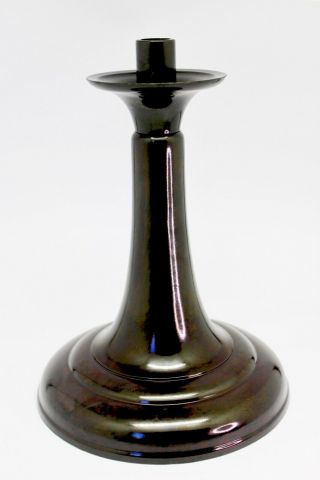 Vintage Bakelite Aladdin Kerosene Lamp Base / Candle Holder Mottled Brown