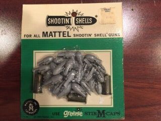1958 Mattel Shootin Shell Bullet Pack 3 Casings & 30 Plastic Tips