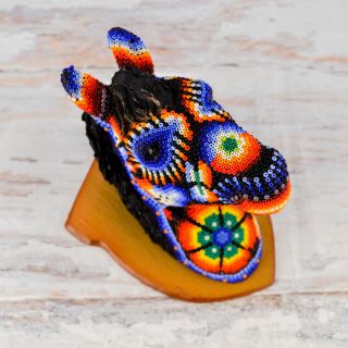 Magia Mexica H222 Horse Head Huichol Art Mexican Hand Beaded Crafts Wixarika