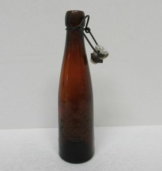 Vintage Advertising Glass Bottle Weiss Beer Columbia Brewery St Louis Mo Yz560
