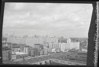 1936 Knickerbocker City From Brooklyn Bridge Manhattan Nyc Photo Negative U254
