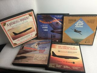 5 Vintage 1960’s American Airlines Reel To Reel Music Tapes 14 24 46 52 67