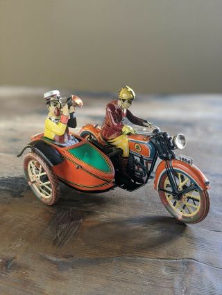 Paya Tin Windup Motorcycle And Sidecar