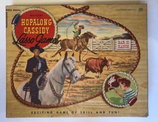 Hopalong Cassidy Lasso Game Vintage Transogram Gold Medal 1950